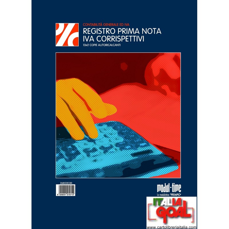 Registro Corrispettivi IVA 268512C00 - 13 Mesi Con Copie Autoricalcanti, Normativa DPR 633/72