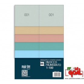 Blocco Numerato 1-100 (Vari Colori)