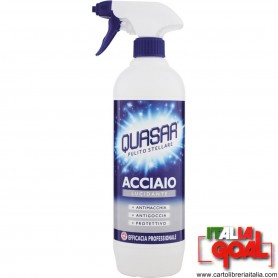 Quasar Detergente Brilla Acciaio Spray 650 ML.