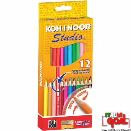 Matite Koh-I-Noor da 12 Colori + Temperino Omaggio