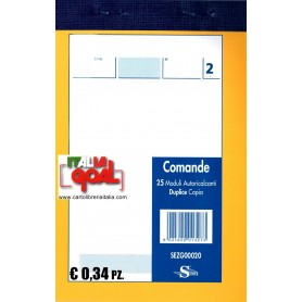 Blocco Comande 2 Copie Autoricalcanti (9x14cm) (Conf. 20 Pz.)