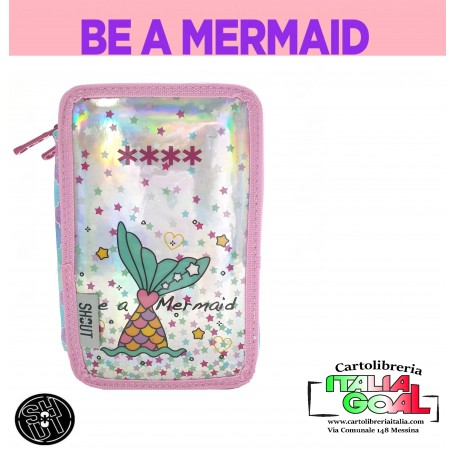 Astuccio Portacolori 3 zip Assortito  - Be a Mermaid