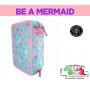 Astuccio Portacolori 3 zip Assortito  - Be a Mermaid